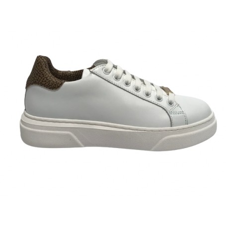 Scarpe donna Borbonese sneaker in pelle white/ OP natural D24BO05 6DZ902