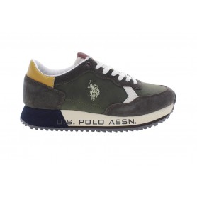 Scarpe U.S. Polo sneaker running Cleef 005M in pelle e suede taupe/ dark brown U24UP23
