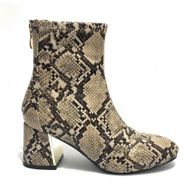 Scarpe donna ankle boot Gold&gold tc 60 in ecopelle stampa pitone beige roccia D20GG17