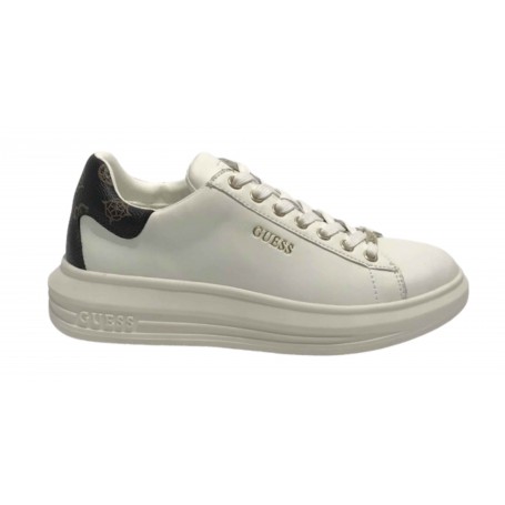 Scarpe donna sneaker Guess Vibo in pelle white/ brown DS24GU23 FL8VIBLEA12