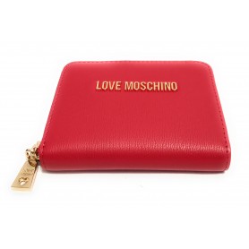 Portafoglio donna Love Moschino zip around small ecopelle rosso AS24MO14 JC5702