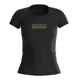 T-shirt donna Guess con logo strass box tee nero ES24GU12 W4RI33J1314