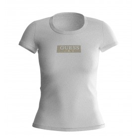 T-shirt donna Guess con logo strass box tee bianco ES24GU16 W4RI33J1314
