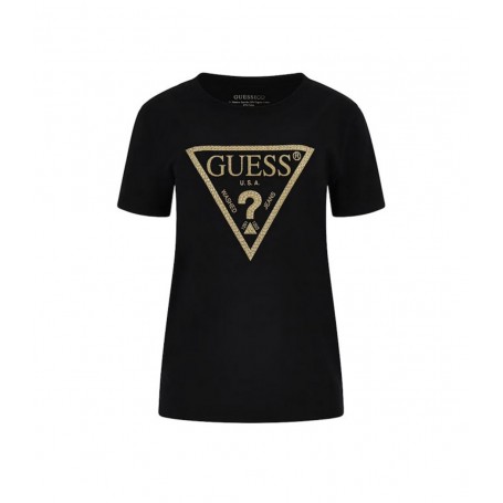 T-shirt donna Guess gold trianglee black ES24GU32 W4RI69J1314