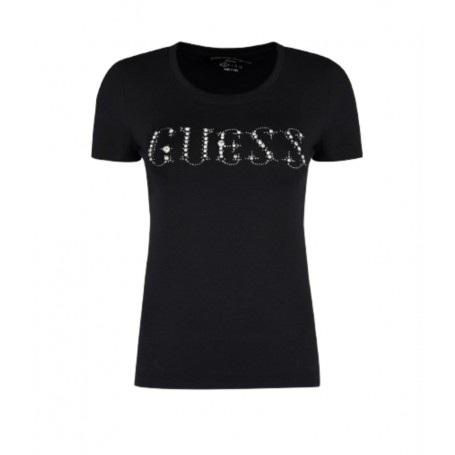 T-shirt donna Guess Stones logo strass nero ES24GU35 W4RI39J1314