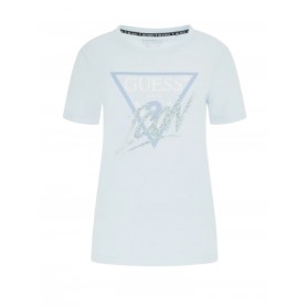 T-shirt donna Guess Icon tee logo myosotis blue ES24GU36 W4RI41I3Z14