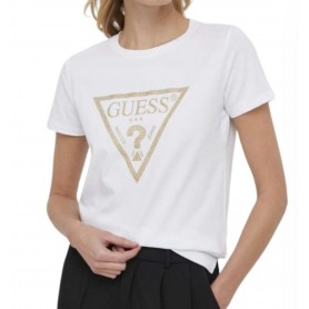 T-shirt donna Guess gold trianglee white ES24GU42 W4RI69J1314