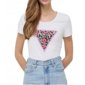 T-shirt donna Guess Spring triangle tee logo white ES24GU41 W4RI44J1314