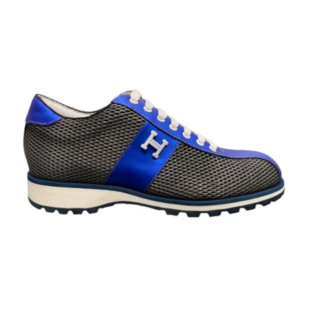 Scarpe uomo Harris sneaker pelle shade jingo metal/ azzurro fluo U17HA156