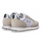Sneaker running Sun68 Ally gold silver in suede/ tessuto bianco panna donna DS24SU03 Z34202