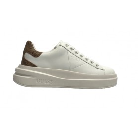 Scarpe  Guess sneaker Elbina in pelle white/ beige DS24GU40 FLJELBFAL12