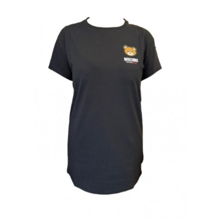 Maxi t-shirt donna Moschino nero con stampa bear ES24MO02 V6A0790 4410 0555