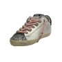 Scarpe donna 4B12 sneaker in pelle glitter silver/ bianco DS24QB01 SUPRIME-DB228