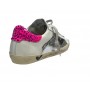 Scarpe donna 4B12 sneaker in pelle bianco/ glitter silver/ flok DS24QB02 SUPRIME-DBS233