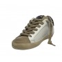 Scarpe donna 4B12 sneaker in pelle bianco beige/ leo/ rosa DS24QB05 SUPRIME-DBS231