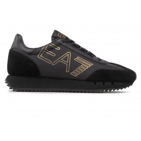 Sneaker EA7 Emporio Armani training tessuto/ pelle nero/ gold unisex US24EA08 X8X101