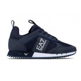 Sneaker EA7 Emporio Armani training ecosuede/ mesh blu navy/ white unisex US24EA10 X8X027
