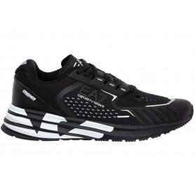 Sneaker running EA7 Emporio Armani training mesh black white unisex US24EA11 X8X094