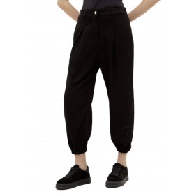 Pantalone felpa Liu Jo in cotone stretch colore nero E23LJ22 TF2195
