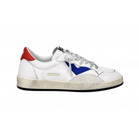 Scarpa uomo 4B12 sneakers in pelle bianco/ rosso/ bluette US24QB03 PLAY.NEW-U50