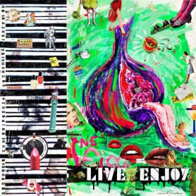 Live Enjoy - Pregiato Foulard Unisex Colorato Firmato - 140X140 cm - by Ludmilla Radchenko