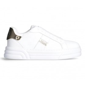 Scarpe donna Liu-Jo sneaker Cleo 29 calf leather/ lamina ted white/ light gold DS24LJ17 BA4017 PX179