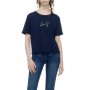 T shirt donna Liu Jo con logo in strass blu ES24LJ04 TA4135 JS003