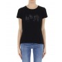 T shirt donna Liu Jo con logo in strass nero ES24LJ05 TA4246 JS003