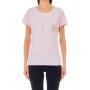 T shirt donna Liu Jo con logo in strass rosa ES24LJ06 TA4246 JS003