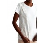 T shirt donna Liu Jo con logo in strass bianco avorio ES24LJ11 TA4174 JS003 R9290