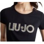 T shirt donna Liu Jo basica con logo animalier nero ES24LJ19 VA4105 JS003
