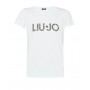 T shirt donna Liu Jo basica con logo animalier bianco ES24LJ20 VA4105 JS003