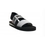Scarpe donna Love Moschino sandalo in tessuto bianco/nero DS24MO16 JA16033