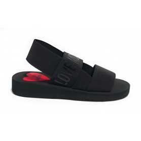Scarpe donna Love Moschino sandalo in tessuto nero DS24MO17 JA16033