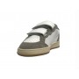 Scarpe bambino 2B12 sneaker con strap Mini.Play-83 in pelle bianco/ grigio/ fluo ZS24QB09