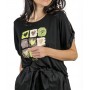 T shirt donna Liu Jo nodino M con logo nero/cuori ES24LJ29 VA4106 JS360