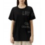 T shirt donna Liu Jo con logo in strass nero ES24LJ53 TA4138 JS923