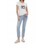 T shirt donna Liu Jo con logo strass bianco ES24LJ66 VA4227 JS360