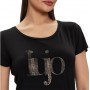 T shirt donna Liu Jo con logo strass nero ES24LJ67 VA4227 JS360