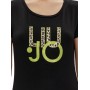 T shirt donna Liu Jo con logo strass nero ES24LJ68 VA4227 JS360