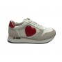 Scarpe Love Moschino sneaker thunder 30 in pelle/ mesh bianco / rosso DS24MO20 JA15493