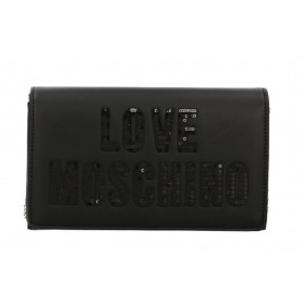 Borsa donna Love Moschino a spalla/ tracolla PU nero con paillettes nero BS24MO126 JC4293