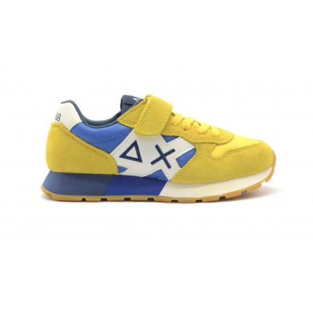 Scarpe Sun68 sneaker Boy's Jaki bicolor kid suede/ nylon giallo/royal ZS24SU19 Z34312K