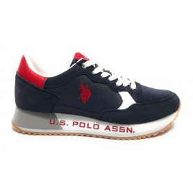 Scarpe U.S. Polo sneaker running Cleef 006M in pelle scamosciata/ tessuto dark blue US24UP03