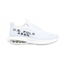Scarpe U.S. Polo sneaker running Active001 in ecopelle/ tessuto mesh white US24UP06