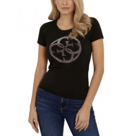 T-shirt donna Guess con logo 4G tee strass nero ES24GU94 W4GI29J1314 JBLK