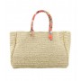 Borsa donna a mano/spalla Liu-jo Shopping Bag in rafia con logo living coral jungle BS24LJ125 VA4191 T0300