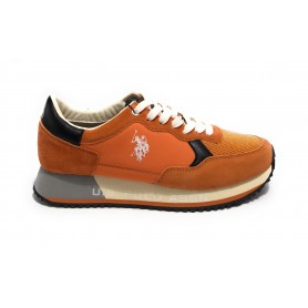 Scarpe U.S. Polo sneaker running Cleef 006M in pelle scamosciata/ tessuto orange US24UP23