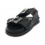 Scarpe donna sandalo/ ciabatta in pelle colore black DS24EL02 271