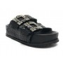 Scarpe donna sandalo/ ciabatta in pelle colore nero DS24EL04 212